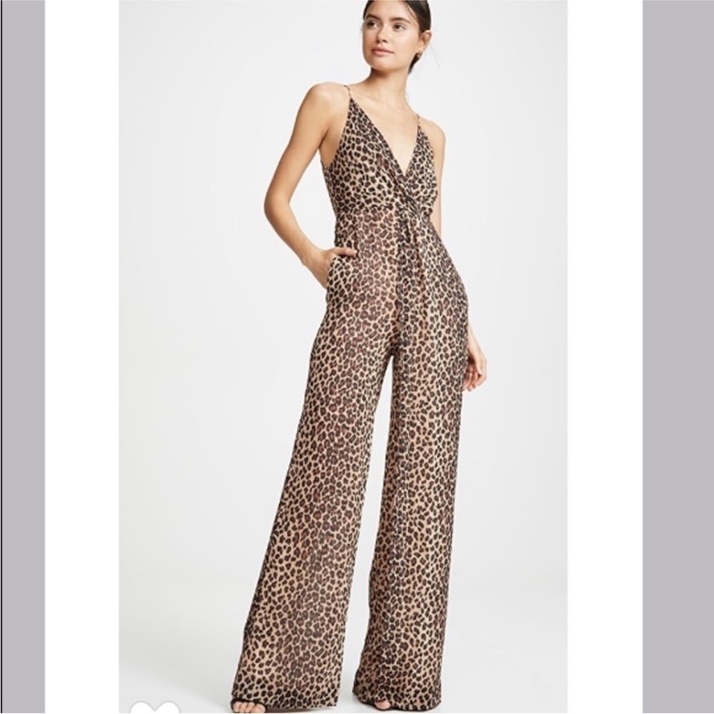 Jonathan Simkhai Leopard Print Tie Back Jumpsuit Size Medium
